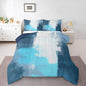 Feelyou Abstract Comforter Modern Abstract Art Comforter Set for Boys Girls Children Teal Blue Grey Pattern Bedding Set Room Decor King Size Duvet Set 3Pcs