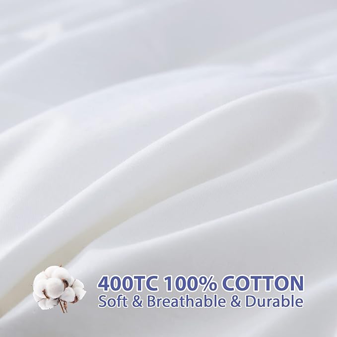 ABENE Mattress Topper for Back Pain Relief, Extra Thick Mattress Pad Pillowtop, Soft Mattress Protector Cover with 8"-21" Deep Pocket (Pure White, Twin, Feather Down)