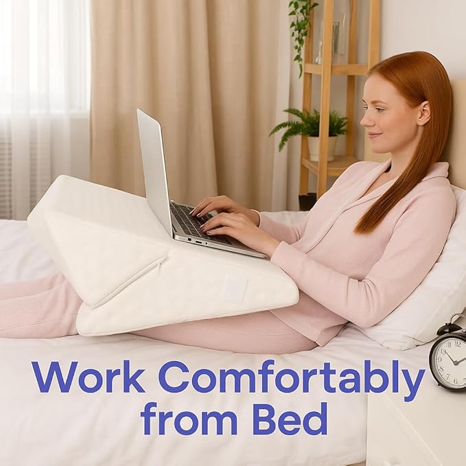Bed Wedge Pillow for Sleeping – Adjustable Post-Surgery Comfort (7-in-1) – Memory Foam Incline, Leg Elevation, and Head Support – Large 24-Inch with Washable Cover