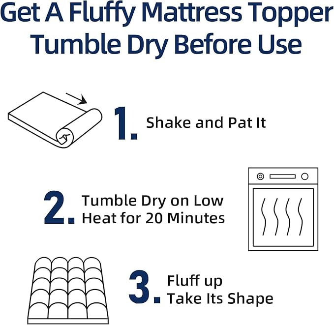 Mattress Topper California King for Back Pain, Extra Thick Mattress Pad Cover, Plush Pillow Top, Deep Elastic Pocket, White, 72"X84"+20"