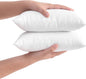FLXXIE 2 Pack Microfiber Small Mini Pillows, 11x7 Inches, Soft Washable Travel Nap Pillows, White