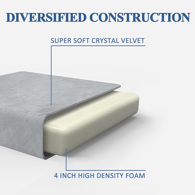 SINWEEK Tri-Folding Mattress Foam Topper 38 x 75 x 4 Inch Folding Pad with Removable Cover