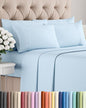 Cal King 6 Piece Sheet Set - Comfy Breathable & Cooling - Ultra Soft Hotel Luxury Bedding Set w/ 8-16 Inch Deep Pockets - 1 Flat & 1 Fitted Sheet & 4 Pillowcases - Wrinkle Free & Easy Care - Baby Blue