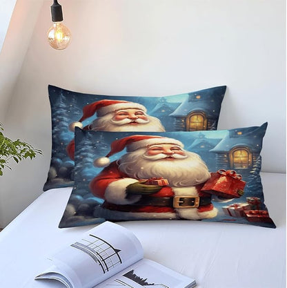 Christmas Duvet Cover Bedding Sets King Size for Kids Girls Teens, Christmas Petal Country Bedding Décor, 1 Duvet Cover and 2 Pillow Shams - 70x90 inches