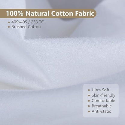 Feather and Down Pillows for Sleeping(2 Pack), King(20inx36in) - White Goose Down Feather Bed Pillow Inserts, 100% Cotton Cover,Lightweight, Fluffy Sleeping Pillows for All Sleepers