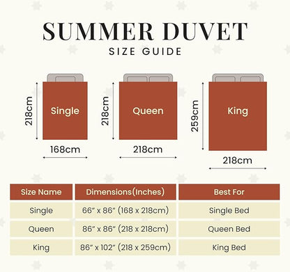 FOSSFLAKES Nordic Sleep, Duvet, with Anti-Allergenic Filling, Oeko-Tex Certified Soft & Lightweight Summer Duvet | Sleep Comforter (Queen)