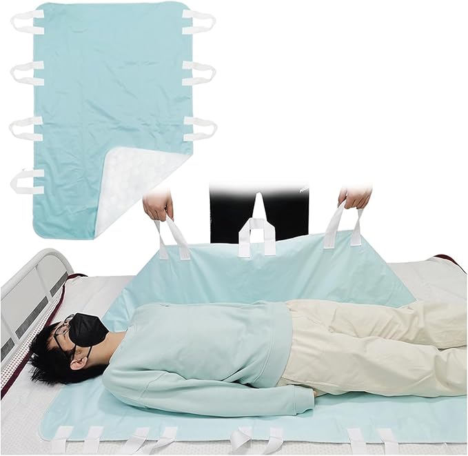 2 Pack Bed Pads for Incontinence Washable Positioning Bed Pad with 8 Handles Washable Reusable Incontinence Mattress Protector Waterproof Bed Pads Incontinence Uderpads for Bedridden Elderly 52” x 36”