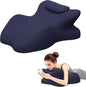 Memory Foam Ergonomic Wedge Pillow, Prone Pillow for Sleeping, Reading Pillow for Bed, Ergonomic Support for Back Pain, Acid Reflux & Sitting Up, Ideal for Massage, with Removable Cover
