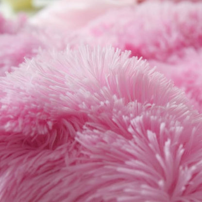 Wajade Faux Fur Plush Pink Comforter Set Fluffy Fuzzy Shaggy Bedding Set - 3PC King Size Microfiber Soft Warm Quilt Set
