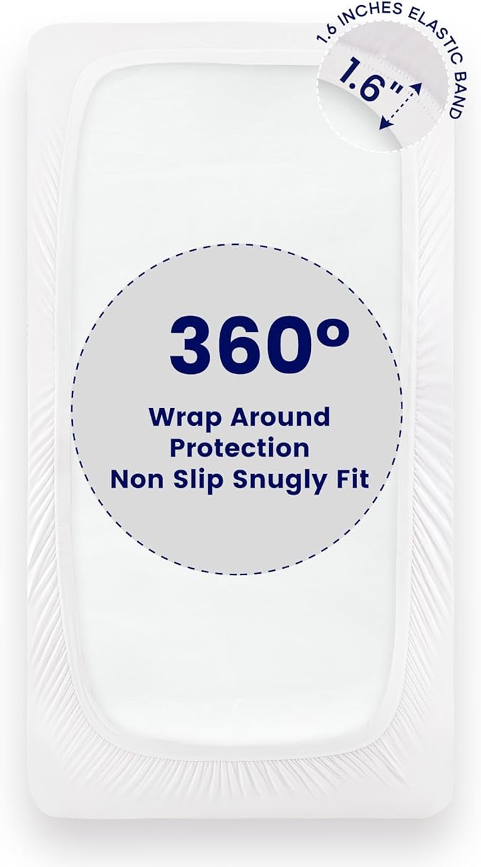 SLEEP ZONE Waterproof Twin Mattress Topper for College Dorm, Cooling Breathable Mattress Cover, (White, Twin)