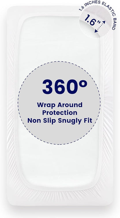 SLEEP ZONE Waterproof Twin Mattress Topper for College Dorm, Cooling Breathable Mattress Cover, (White, Twin)