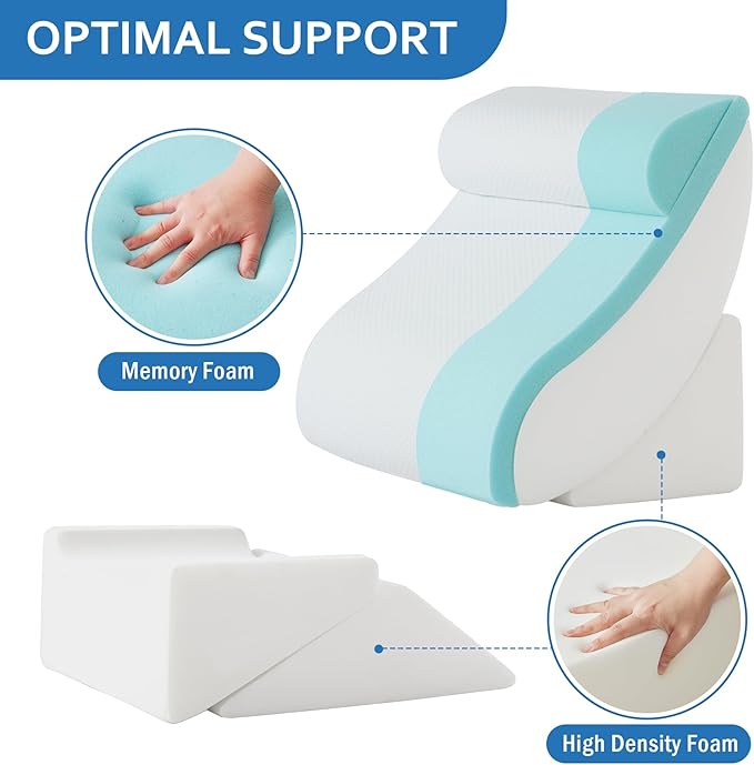5Pcs Orthopedic Bed Wedge Pillow Set for After Surgery, Adjustable Wedge Pillow for Acid Reflux Relief, Bed Wedge Pillow Post Surgery, Memory Foam Wedge Pillows for Sleeping, Short Plush