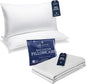 Beckham Hotel Collection Bed Pillows with Cotton Pillowcases King Size Sets of 2, Soft Down Alternative Pillows for Sleeping, Open End Cases for Easy Changing, White