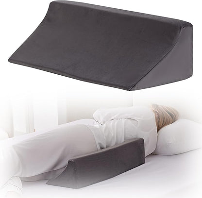 Bedluxe Wedge Pillow for Side Sleeping, Comfort Foam Back Pillow for Side Sleeper, Bed Wedges & Body Positioners for After Surgery, Pregnancy Support, Back Pain, Preventing Bedsores, Short Plush