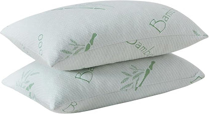 King Size Memory Foam Pillows Set of 2, Bed Pillow for Sleeping, Firm Pillow Gel for Neck Support, Hotel Quality Bed Rest Pillow with Cooling Zippered Breathable Cover King 2 Pack