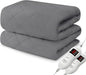 Heated Mattress Pad Queen Size, Electric Mattress Pad Cover w/Dual Control 8 Heating Settings, Bed Warmer w/ 4 Auto Shut Off Settings, UL Certified, Deep Pocket, Machine Washable, Dark Grey