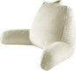 Reading Pillow for Sitting in Bed Adult, Reading Pillow with Shredded Memory Foam, Bed Pillow with Washable Cover, Back Pillow Sitting Up with Extend Arms, Beige, Large