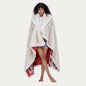 Luxury Plush Faux Fur Throw Blanket with Aztec Pattern, Super Warm, Fuzzy, Elegant, Fluffy Decoration Blanket for Couch, Armchair, Sofa and Bed, 60''x 80'', Red