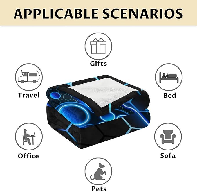 Blanket Gifts for Men - 60" x 80" Gamer Blanket Gifts for Adults, Boys - Fuzzy Plush Throws Stuff for Sofa, Bedroom