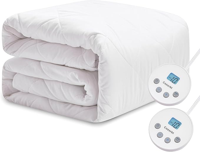 Heated Diamond Quilted Mattress Pad,King Size Dual Control,Soft Bed Warmer,10 Heat Settings,1-12 Hours Auto-Off,Fast Heating,ETL Certified,Machine Washable,Fit Up to 18" Deep Pocket,78"x80"