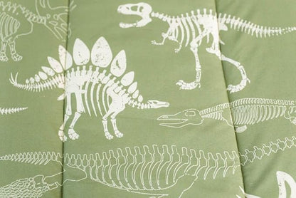 Beddy's Dinosaurs T-rex Theme Boys Durable Zipper Bedding for Kids, Bed in a Bag, Green Sheets and Comforter with Dino Fossils, Includes Pillowcase and Pillow Sham, Easy to Make and Wash