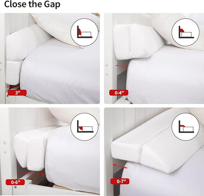 MABOZOO Pillow Wedge for Headboard Gap,White Bed Wedge Gap Filler King Size,Foldable Bed Wedge Pillow for Headboard,Foam Mattress Gap Filler,76"x6"x6"
