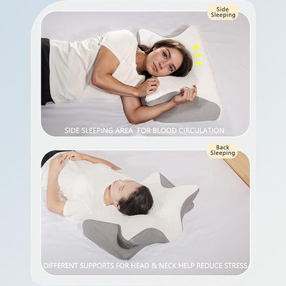 Neckhaven Pillow, Cervical Neck Pillow, Dreamers Relief Pillow for Pain Relief & Sleeping, Ergonomic Contour for Side Sleepers, Necks and Shoulder Support