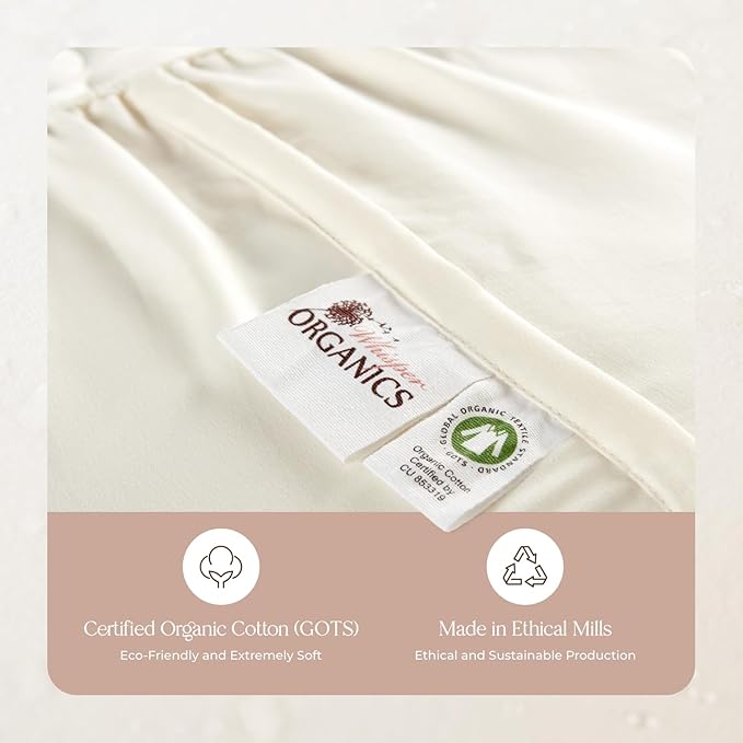Organic Waterproof Mattress Protector Twin XL Size -100% Waterproof Mattress Pad w/Extra Soft Quiet & Breathable Triple Layer Protection -GOTS Certified Machine Washable Deep Pocket Design(Twin XL)