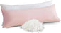 WhatsBedding Memory Foam Body Pillow with 100% Cotton Jersey Knitted Cover, Luxury Soft Large Long Pillow for Adults, Full Body Pillow with Removable Zippered Pillow Cover - Pink