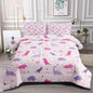 Dinosaur Comforter Set for Kids, Girls & Teens - Twin Size, Cute Pink & Purple Dino Bedding with 1 Comforter & 2 Pillowcases, Kawaii Animals Dino Bedroom Decor