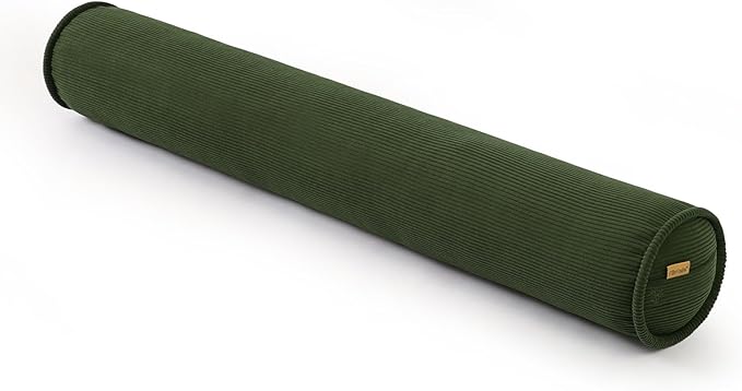 Long Pillow for Bed – Corduroy Round Bolster Pillow for Adults, Decorative Body Pillow for Sleeping or Sofa Support,59 x 7.87 Inches,Avocado Green