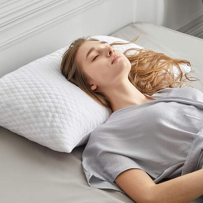 NTCOCO Shredded Memory Foam Bed Pillows for Sleeping King Size of 1, with Washable Removable Hypoallergenic Sleep Pillow for Back and Side Sleeper