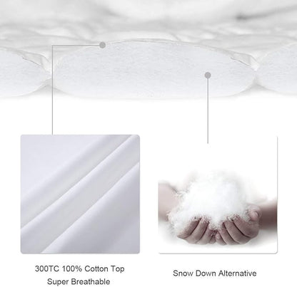 LEISURE TOWN King Mattress Pad Fitted Quilted Cotton Mattress Cover Cooling Soft Pillow Top Mattress Topper with Down Alternative Filling Mattress Protector with 8-21 Deep Pocket (78x80 Inch Grey)