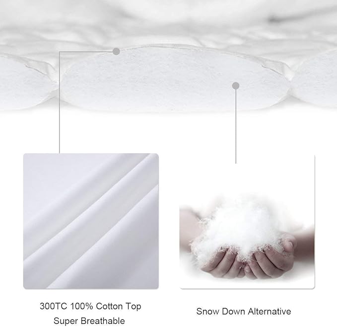LEISURE TOWN California King Mattress Pad Fitted Quilted Cotton Mattress Cover Cooling Soft Pillow Top Mattress Topper Down Alternative Filling Mattress Protector with 8-21 Deep Pocket (72x84 Grey)