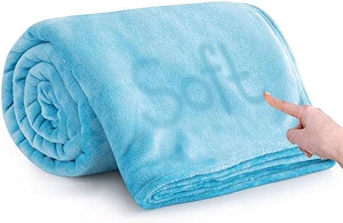 IR Imperial Rooms Fleece Blanket - Super Soft Fluffy Light Blue Throw Blanket for Sofa and Bed - Warm and Cozy Lightweight 400 GSM Microfiber Bed Throws Blankets, 50 x 60 Inches (Throw/Travel)