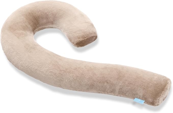 Body Pillow for Adults - Soft Long Bed Pillows Insert for Sleeping - Shredded Memory Foam and Removable Washable Cover - Swan Shaped Side Sleeper Pregnancy Pillow 49 Inch (Light Brown)