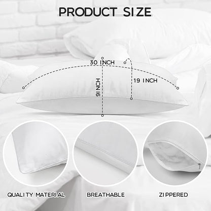 Macarrie 36 Pcs Queen Size Pillows for Sleeping Standard Size Inserts Hotel Bed Pillows Bulk for Stomach Back and Side Sleepers Machine Washable (30 x 20 Inches)