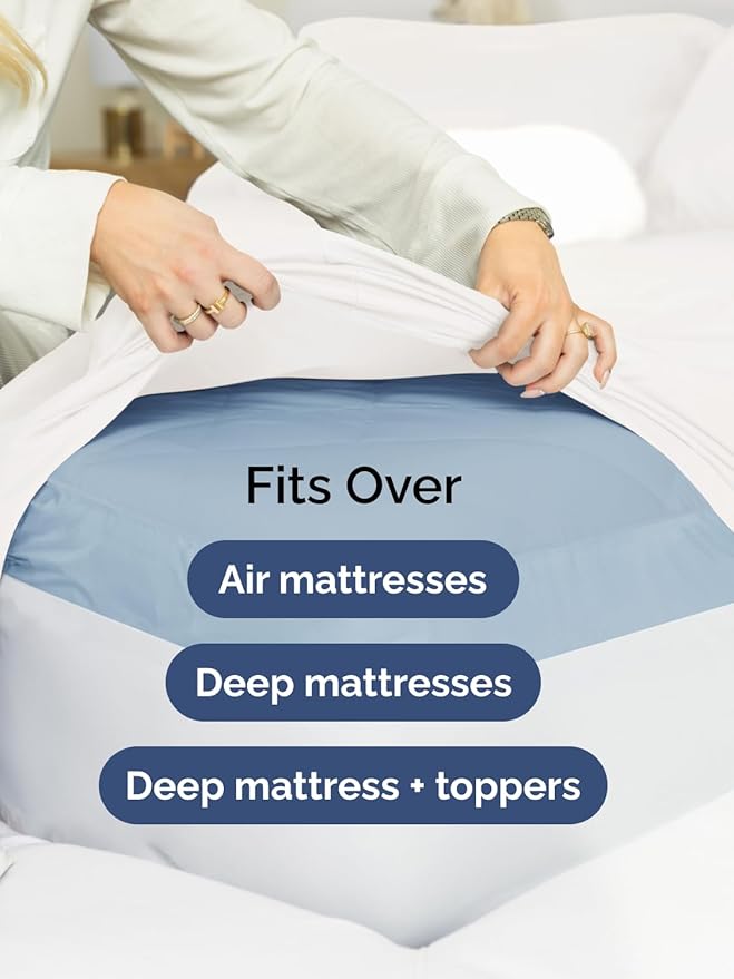 Extra Deep Cal King Sheet Set - 6 Piece Breathable & Cooling Sheets - Hotel Luxury Bed Sheets Set - Easy & Secure Fit - Soft, Wrinkle Free & Comfy Sheets Set - White Sheet Set with Extra Deep Pockets