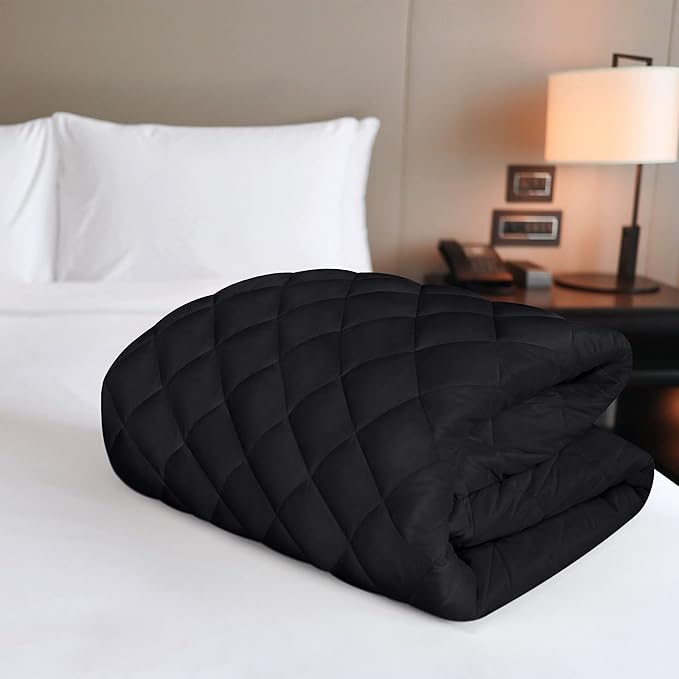 Utopia Bedding Quilted Fitted Mattress Pad, King Size, Elastic Fitted Mattress Topper Protector and Cover with Deep Pocket Stretches up to 16 Inches, Machine Washable (Black)