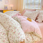 Floral Duvet Cover Queen Size Spring Pink Floral Bedding Set 3Pcs Kids Boys Girls Botanical Garden Aesthetic Flower Coquette Comforter Cover with Zipper Closure and 2 Pillowcase