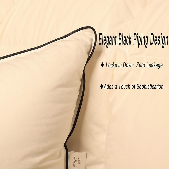 Luxurious Down Pillows - Standard Size, High Fill Power, Breathable Cotton Blend Shell,Down Pillow Ideal for Every Night - Pack of 1 (20" x 26")