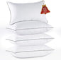 HUXMEYSON Pillows Queen Size Set of 4, Luxury Hotel Bed Pillows Set with Down Alternative Filling for Side and Back Sleepers