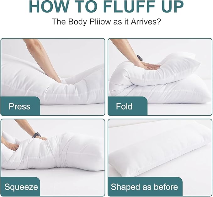 Long Body Pillow Insert - Extra Soft & Breathable Full Length Pillow for Side Sleepers & Pregnancy Support 24x71inch