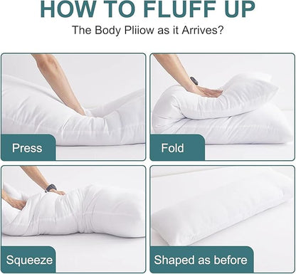 Long Body Pillow Insert - Extra Soft & Breathable Full Length Pillow for Side Sleepers & Pregnancy Support 24x71inch
