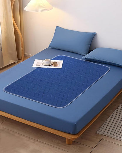 Hide Stains Bed Pads Washable Waterproof for Incontinence, 4-Layer Absorbency Pee Pads, Washable Underpad, Bed Wetting Pad for Elderly, Adults, Pets, 36"x52"-2 Pack, Navy Blue