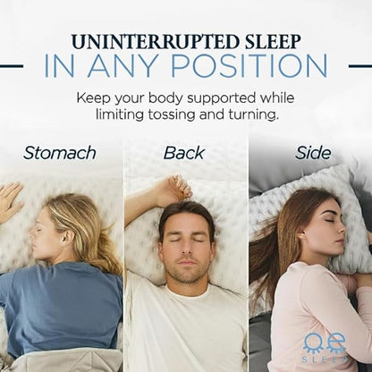 Bed Pillow for Side and Back Sleepers – Curved Cooling Pillow for Neck and Shoulder Pain Relief – Adjustable Memory Foam Pillow with Washable Cover – Queen Size with Extra Fill (White)