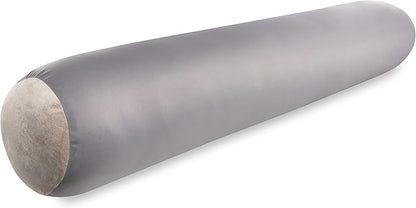 Straight Body Pillow, Full Size Premium Microbead,Side Sleeping/Maternity Pregnant Women, Supportive,Fluffy, Breathable, Cooling, 85/15 Spandex/Nylon Silky Feel Anti-Aging - 48 X 8 - Stone Grey