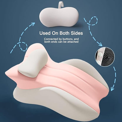 Double-use Pillow Memory Foam Ergonomic Wedge Pillow and Reading Pillow– Support for Butt Cushion Neck, Back & Legs – Ideal for Sleeping, Reading, Removable Washable Cover