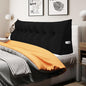WOWMAX 100% Cotton Corduroy Headboard Pillow – King Size Back Support Reading Wedge for Bed & Daybed, Plush Handmade Bolster Cushion with Removable Cover, Cozy Bed Rest Pillow, Black