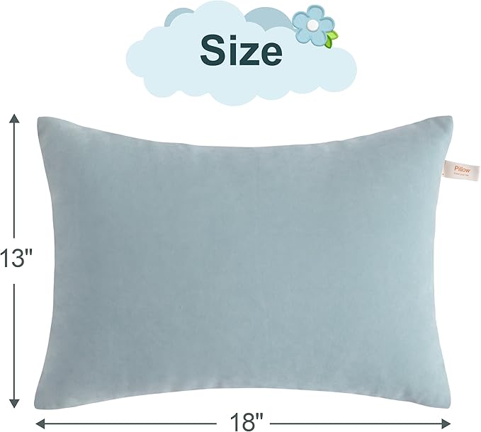 BEDSUM 2 Pack Pillows, 13"x18" Microfiber Pillow for Travel, Pets, Soft and Machine Washable Small Pillows for Neck, Wrist, and Knee Comfort, Sea Green